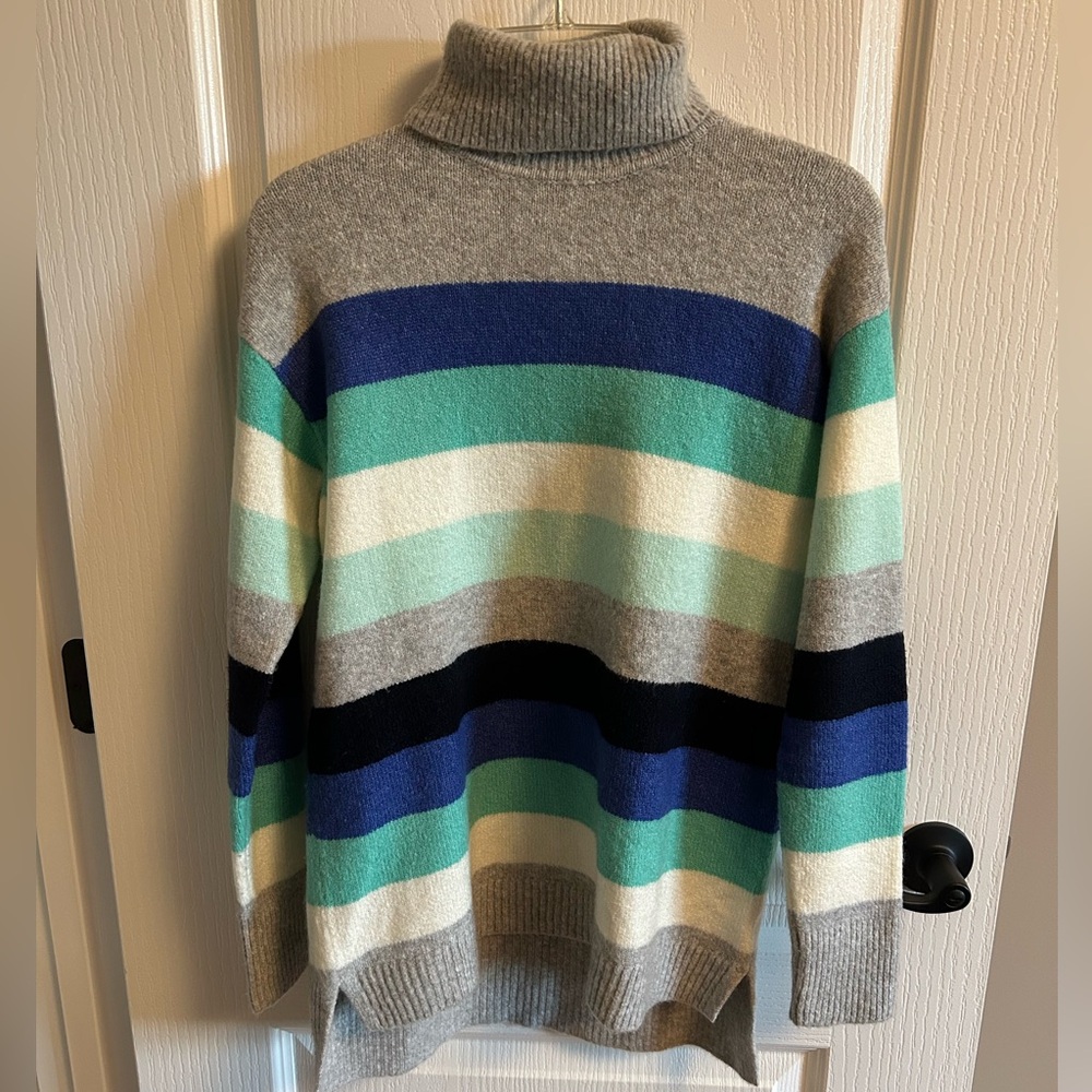 Talbots Multicolor Striped Turtleneck Sweater